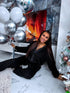 Soft home suit with button down jacket - BLACK